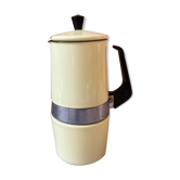 Cafetière italienne tôle émaillée jaune vintage années 70