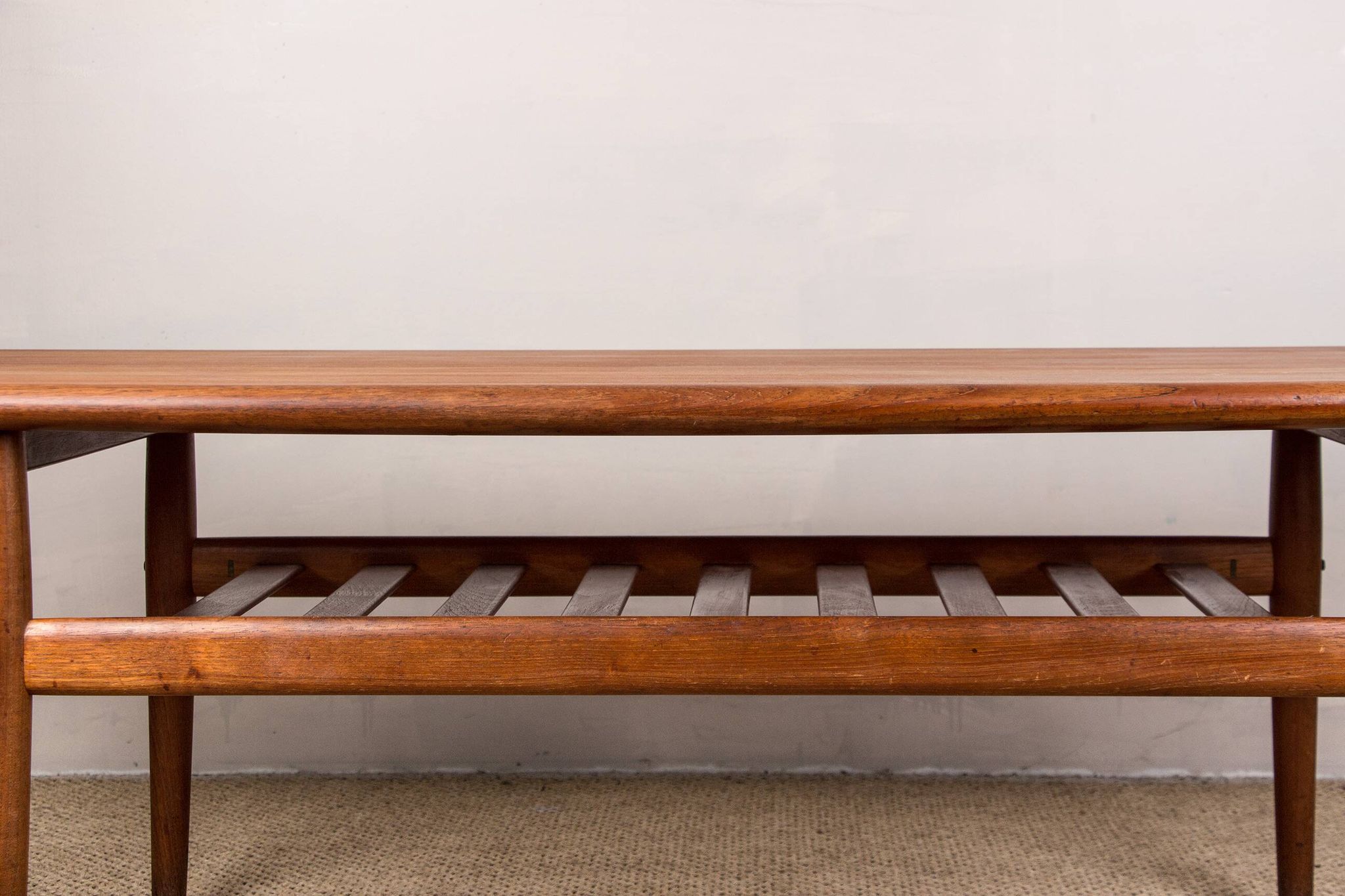 Large Danish teak coffee table, two levels, by Grete Jalk for Glostrup Mobelfabrik.