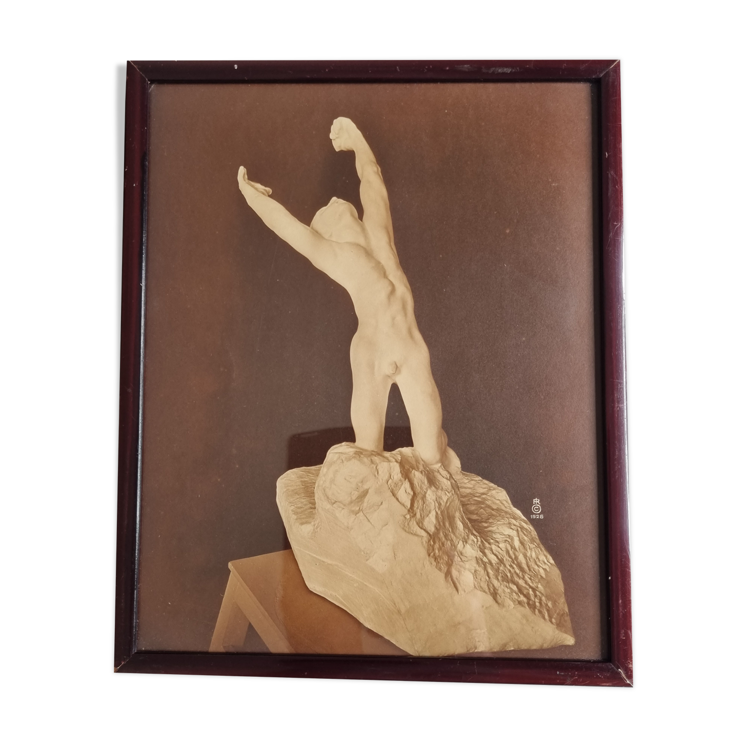 Photo frame, the prodigal son after Rodin, 1936