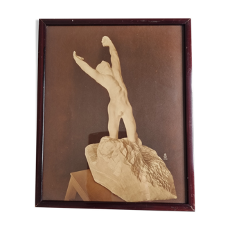 Photo frame, the prodigal son after Rodin, 1936