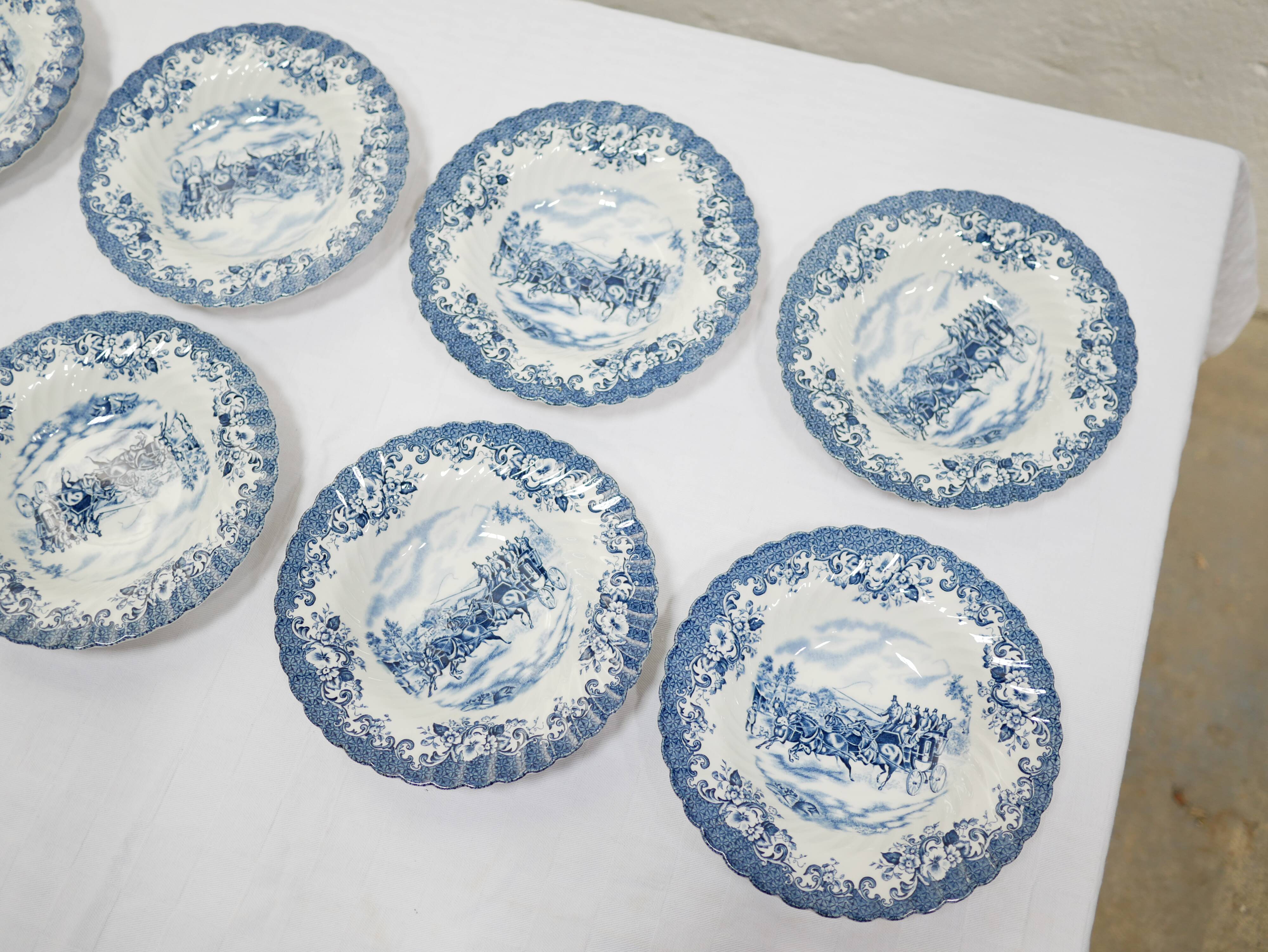 Series of 10 vintage hollow plates by Johnson Bros, made in England