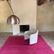 Large vintage pink wool rug
