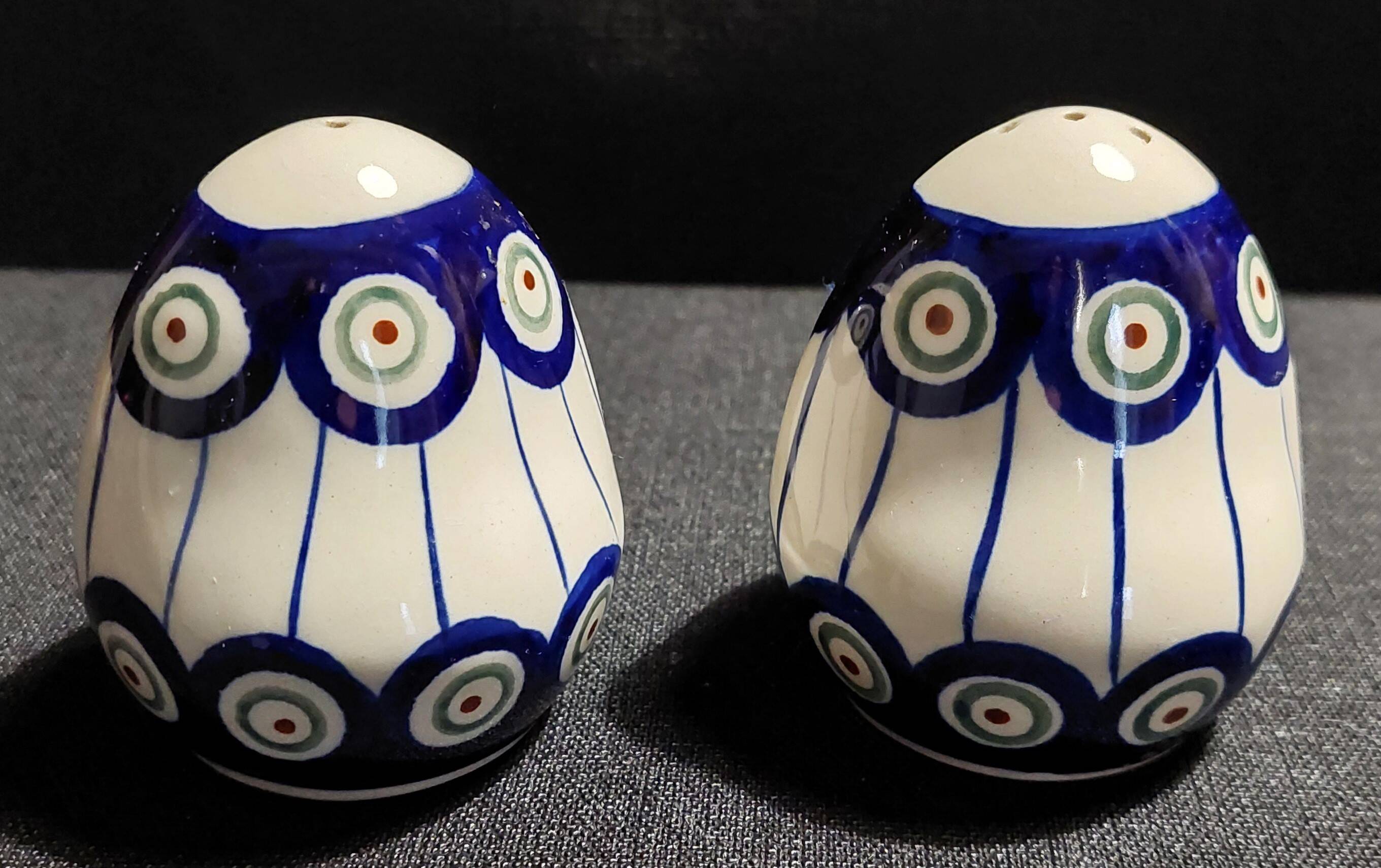 Pair of vintage ceramic salt and pepper shakers