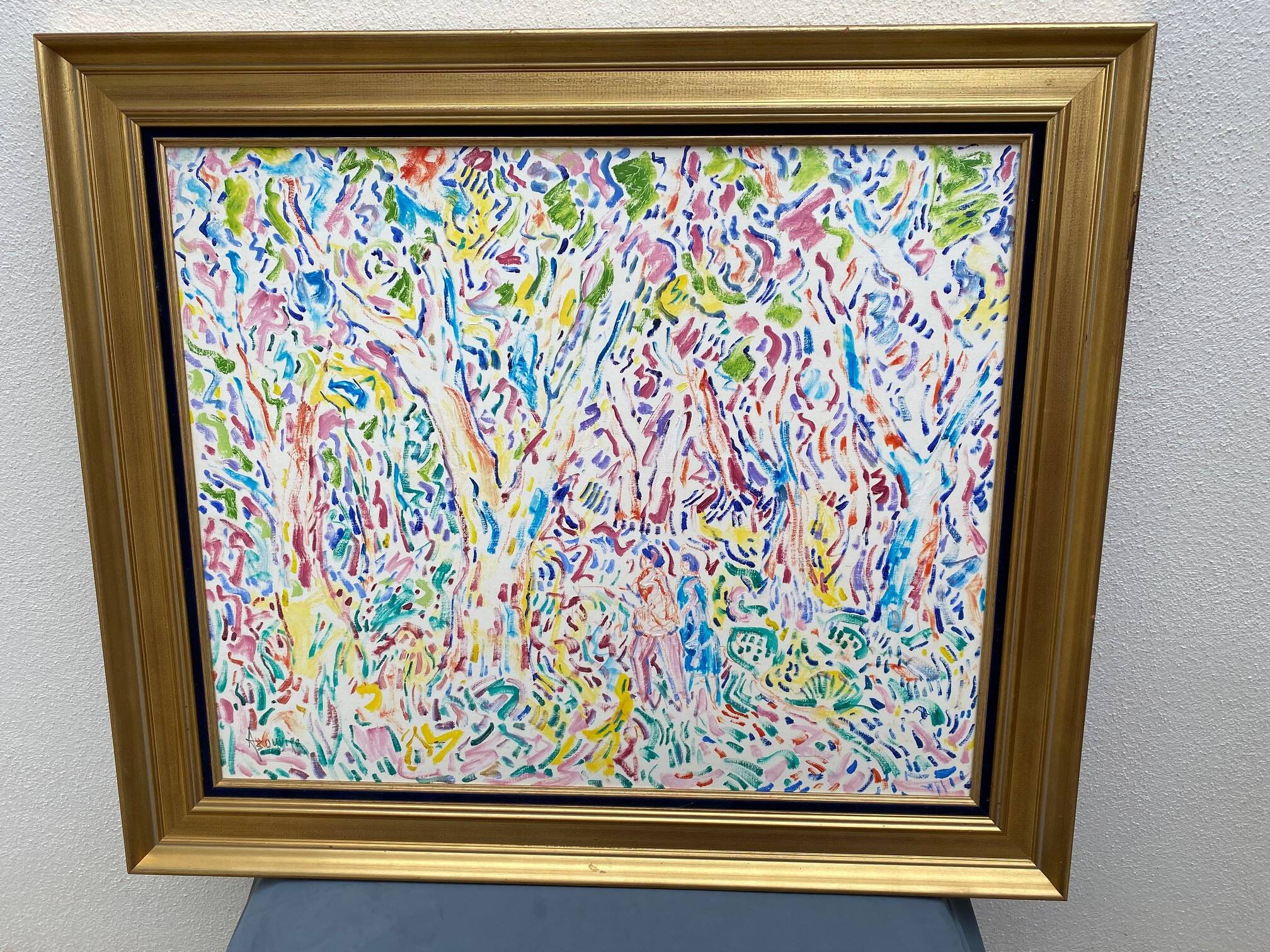 Oil painting signed armand bouvier fauvism style walkers ss le bois