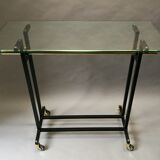 Serving table 70s black and brass