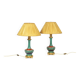 Pair of Paris porcelain and gilt bronze lamps. Circa 1850.