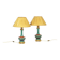 Pair of Paris porcelain and gilt bronze lamps. Circa 1850.