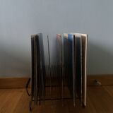 Porte vinyles range disques métal et scoubidou
