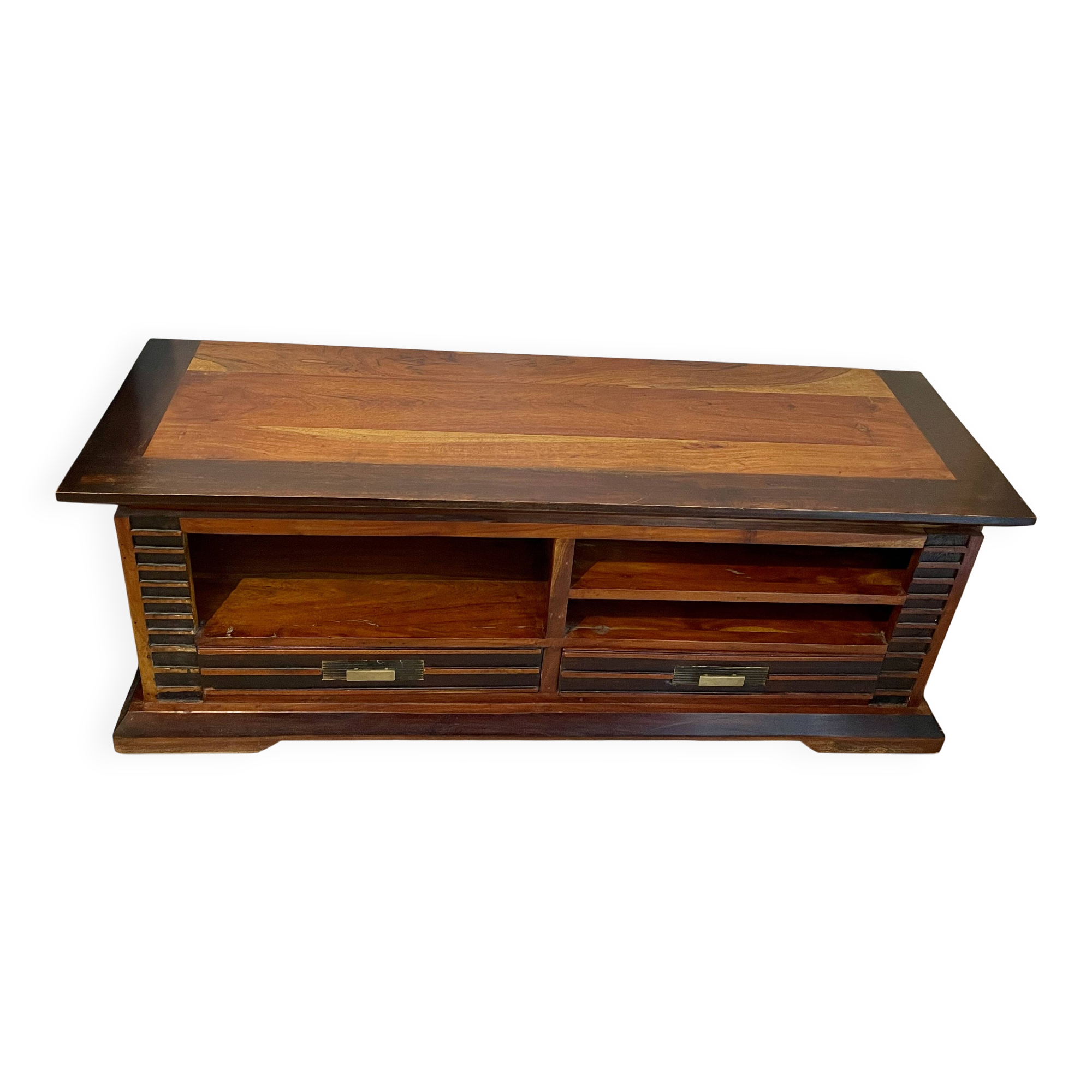 Meuble TV en acacia massif – style colonial / exotique