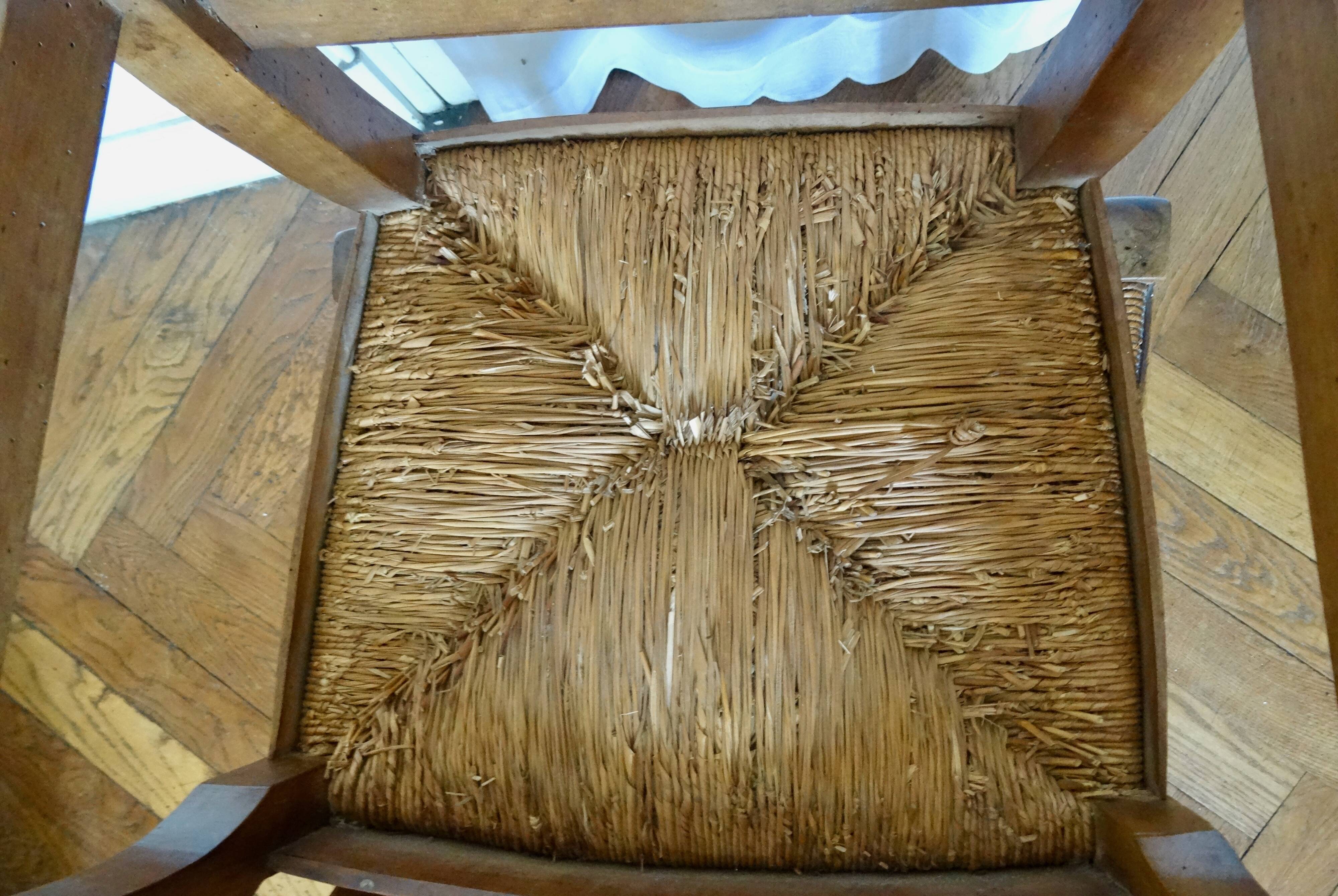 Pair of straw chairs 19th