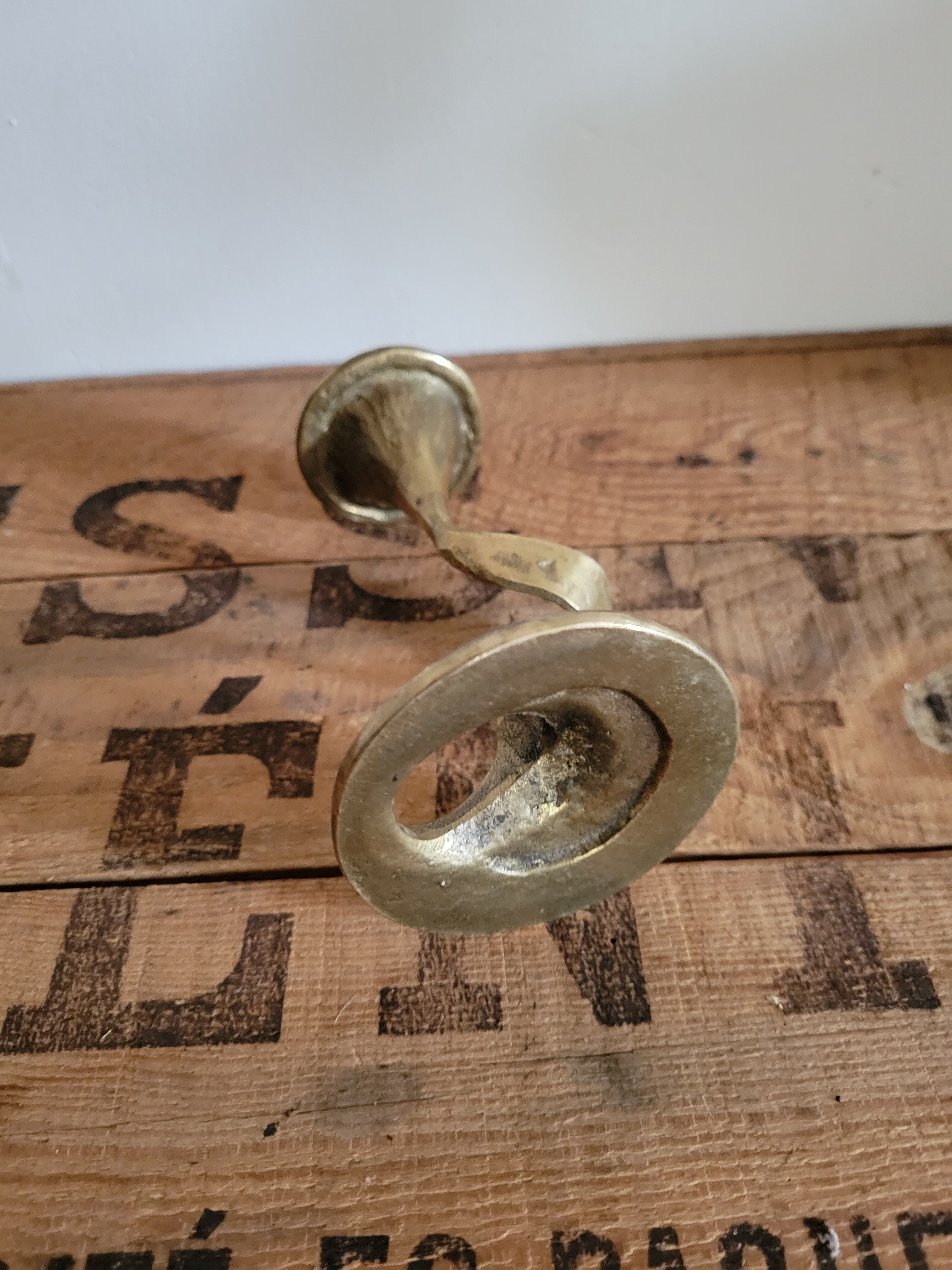 Art Deco bronze snake candle holder