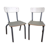 Pair of small kindergarten chairs formica vintage 1960S