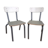 Paire de petites chaises d’école maternelle formica vintage  1960S