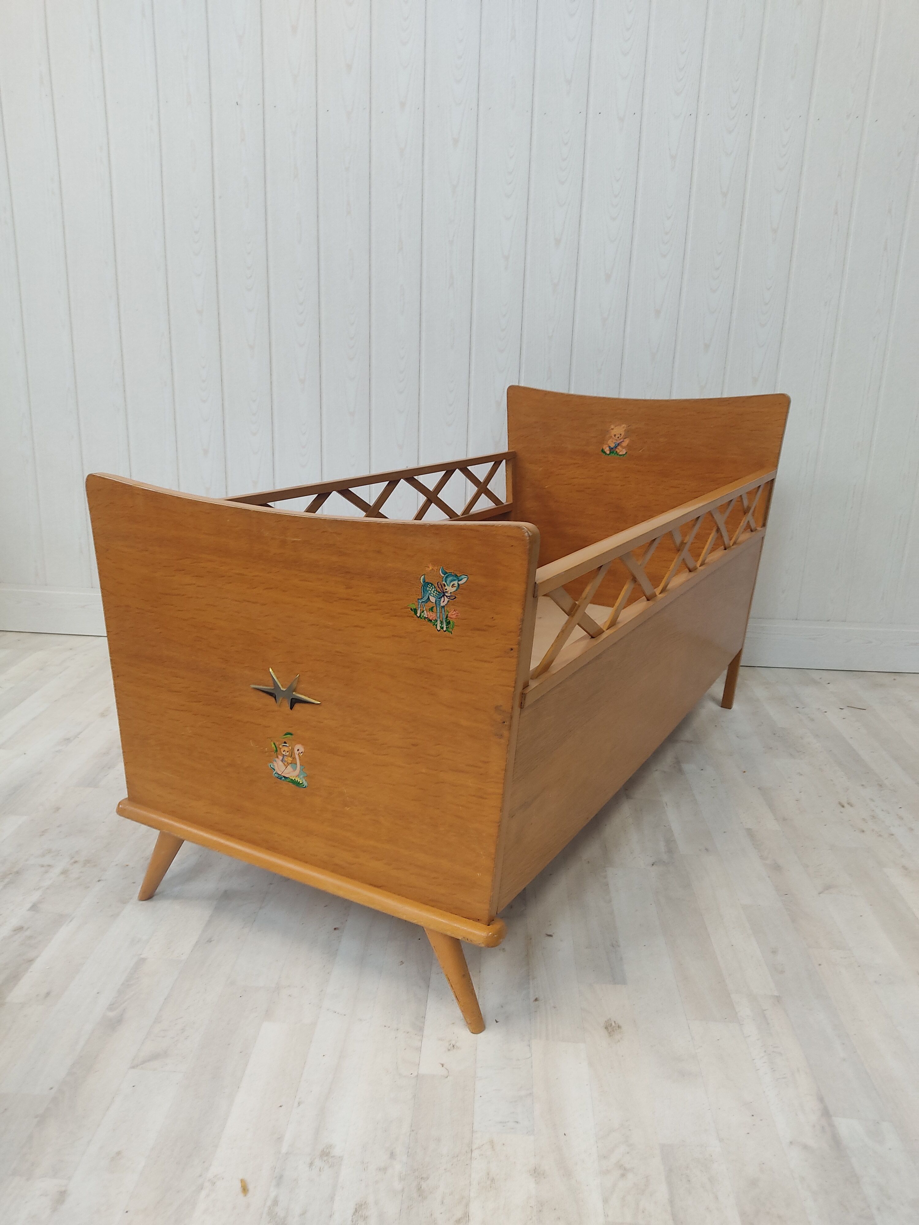 Lit Enfant Vintage Pieds Compas Selency