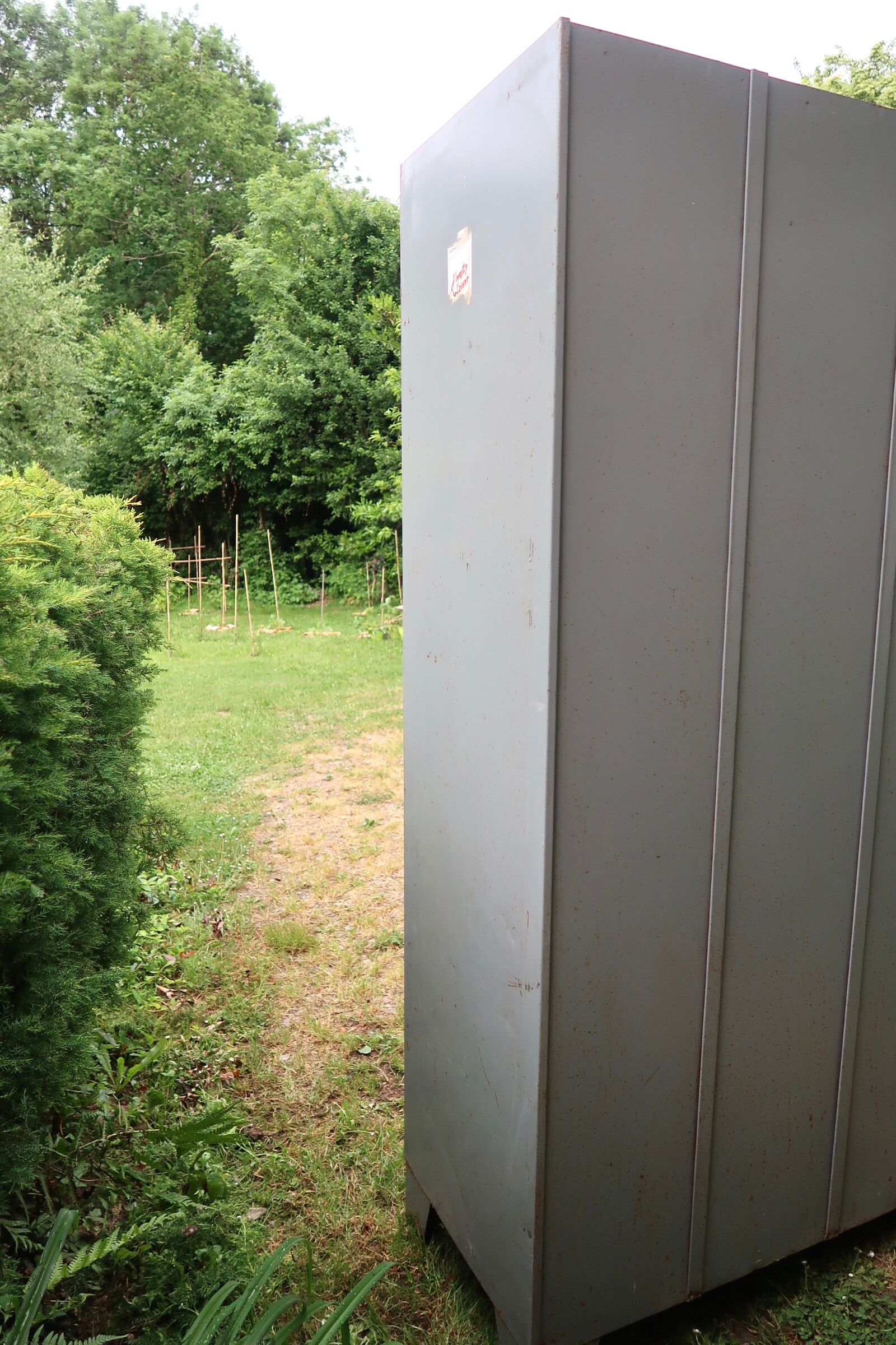 Grey metal industrial cloakroom