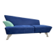 Memphis Style 2-Seat Sofa in Blue Microfibre Fabric, Postmodern 1980s Era