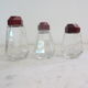 3 glass sprinklers or sugar bowls