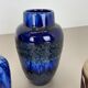 Set of Five Vintage Pottery Fat Lava Vases Made by Scheurich, Germany, 1970s