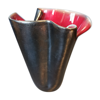 Black ceramic vase