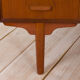 Mid Century free standing bullet shape executive teak desk by H.P. Hansen, Denmark, 1960s
