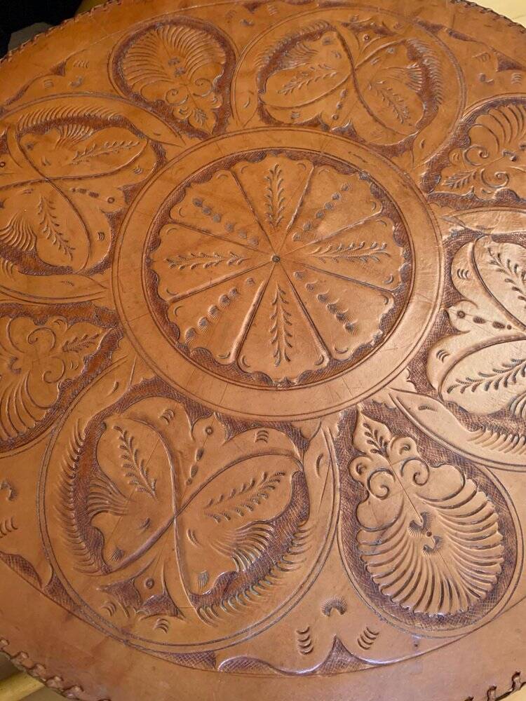 Safari stools & table set, 1970s, set of 5