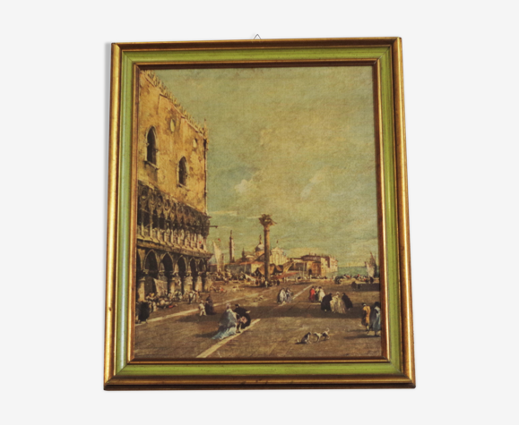 Tableau de paysage représentant venise, années 1960, ensemble de 2