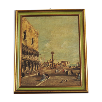 Tableau de paysage représentant venise, années 1960, ensemble de 2