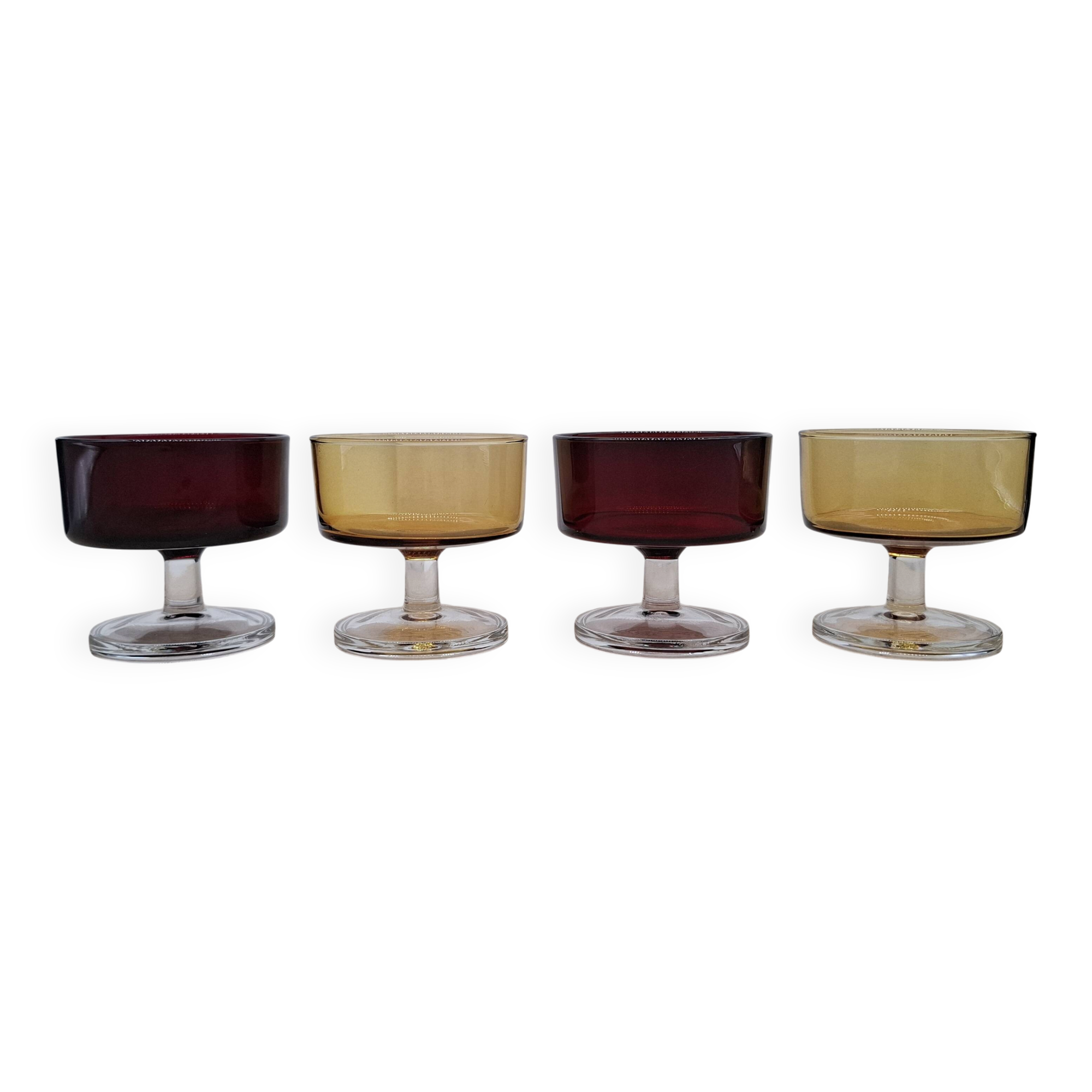 Set of 4 champagne glasses Cavalier Sweden Luminarc two-tone
