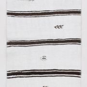 White Brown Striped Turkish Runner Rug, 70x310Cm