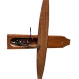 Scandinavian teak and perspex wall light