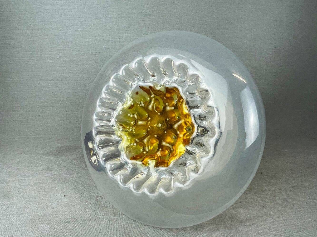 Mazzega style Art glass pear shaped hanging lamp 1970s