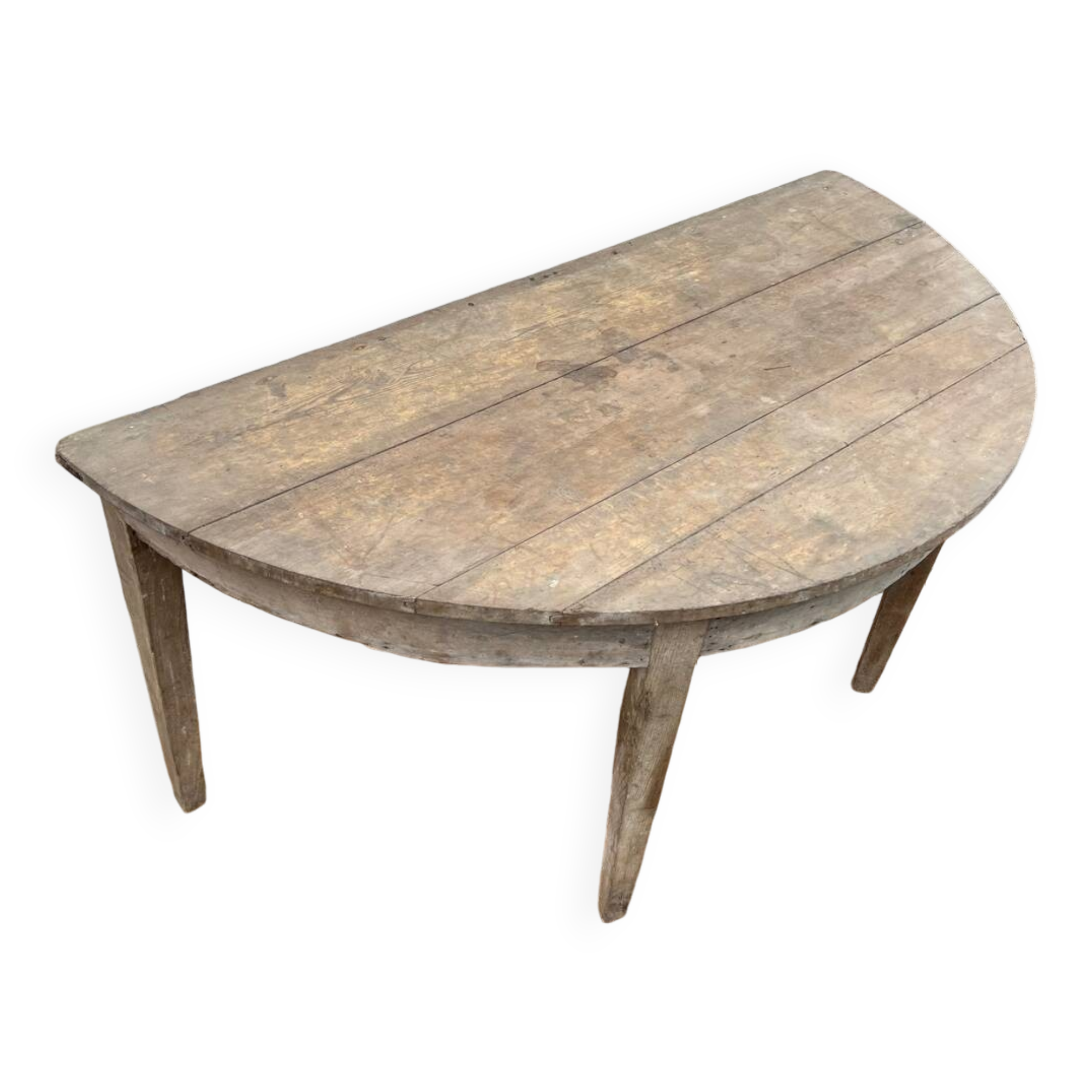 Ancienne table en bois demie lune