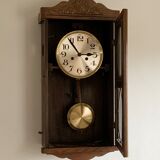 Antique art deco original f.m.s. Mauthe oak wall clock, Germany 1930s