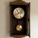 Antique art deco original f.m.s. Mauthe oak wall clock, Germany 1930s
