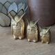 Owls in vintage brass trio
