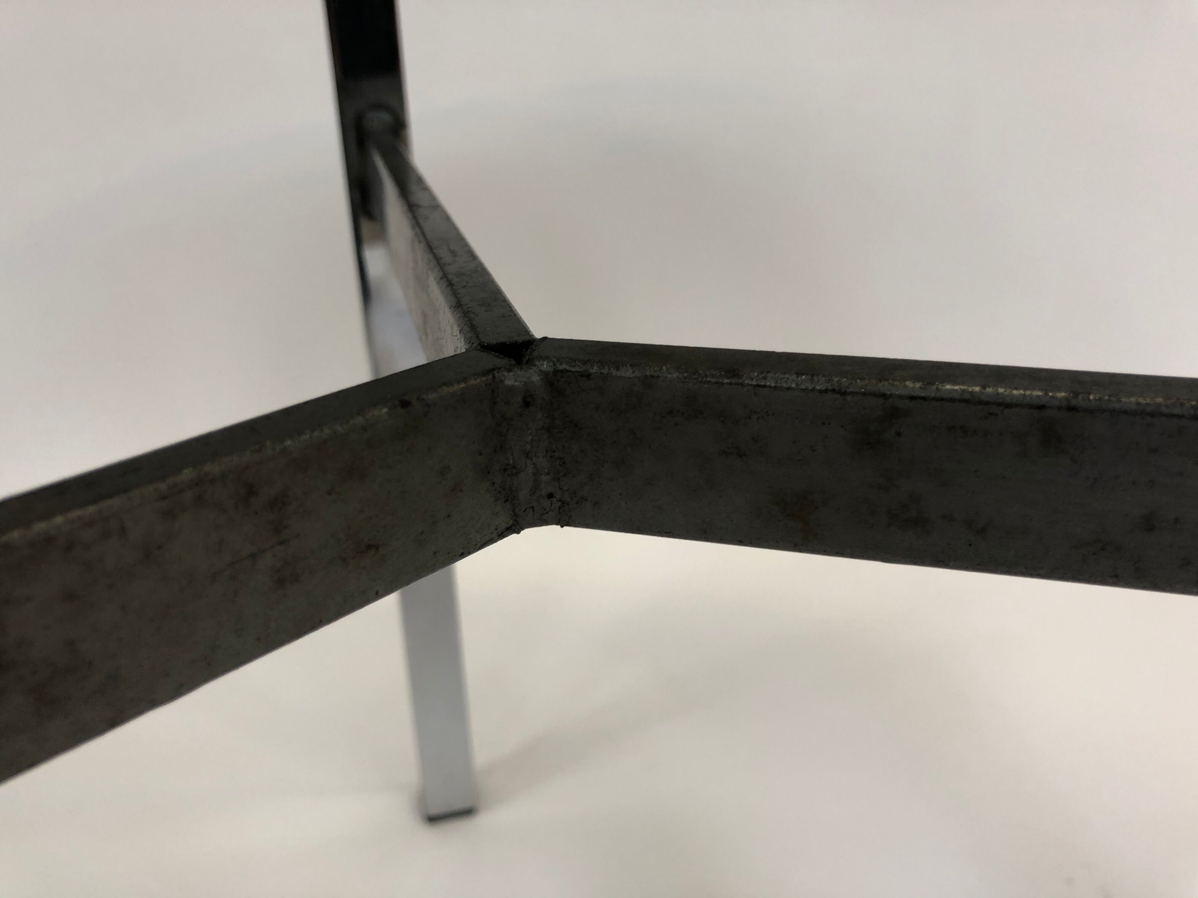 Minimalist vintage coffee table in chrome glass 1970