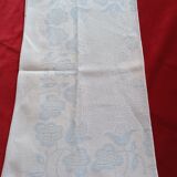 Sky blue damask tablecloth and its 12 towels