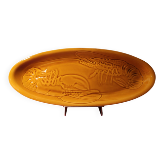 Large fish platter for shellfish and crustaceans, Proceram art pottery.