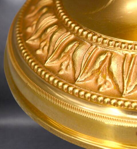 Bronze Gilt Bouillotte Lamp with Pleated Shade