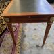 Flat desk in mahogany and leather style Louis XVI restored
