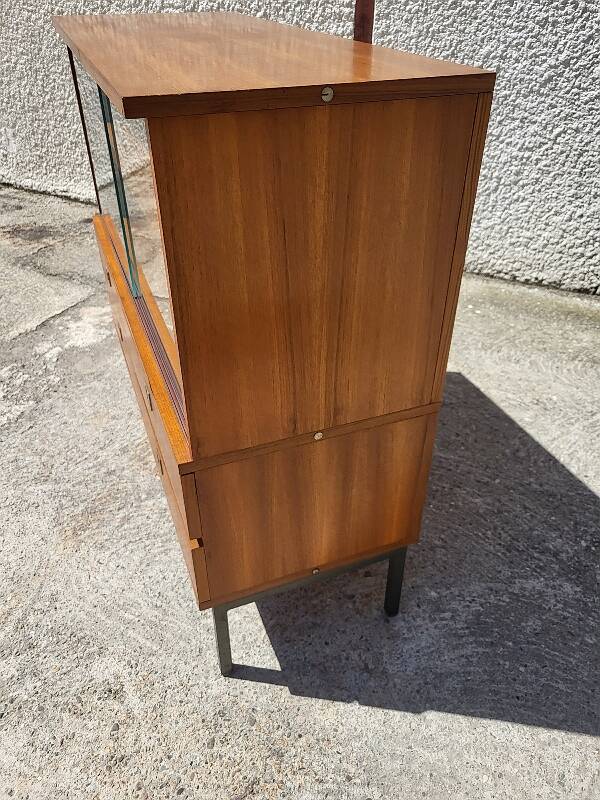 1960 vintage furniture teak plate showcase chest