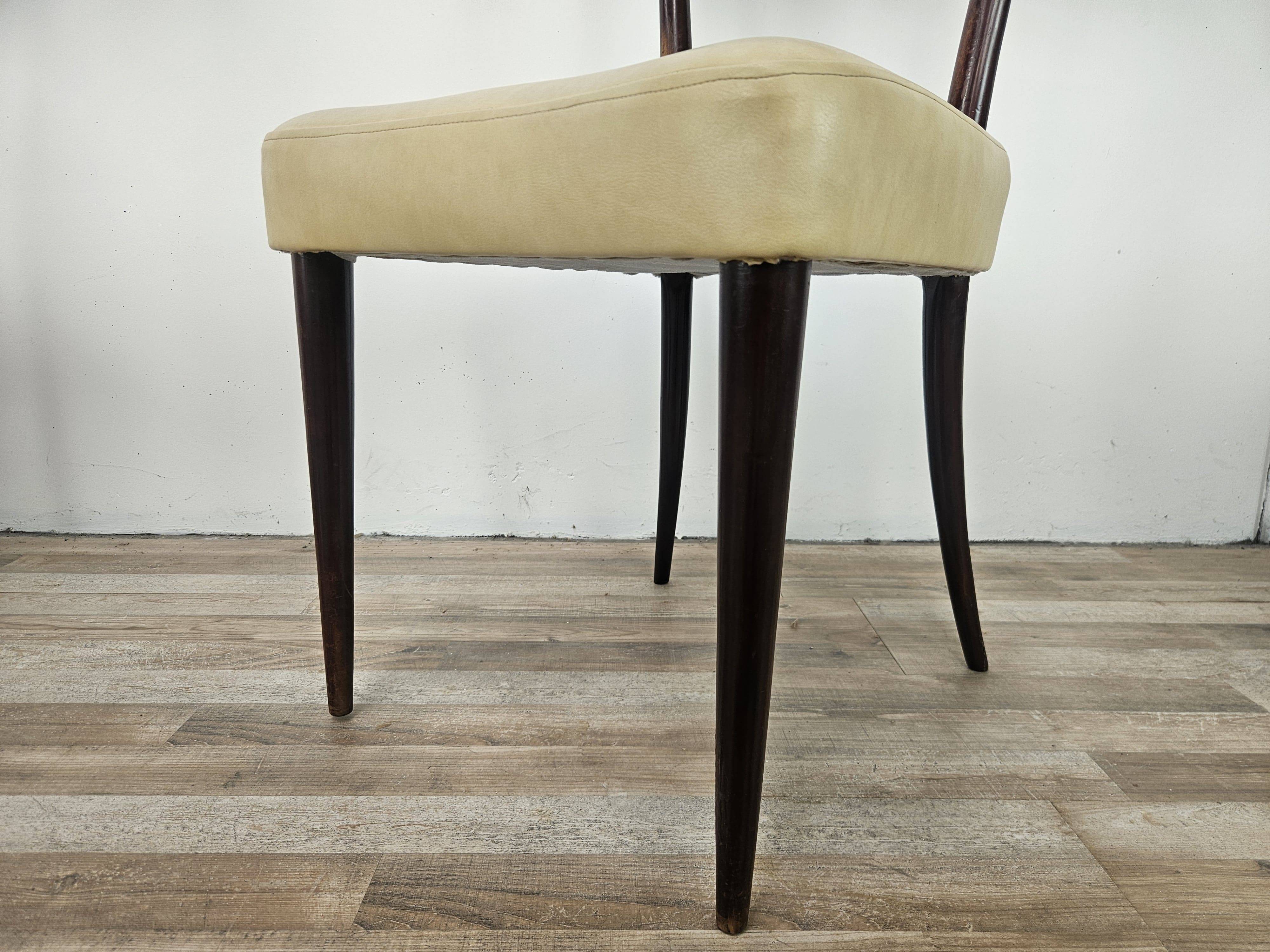 Six Art Decò chairs attributed to Carlo Rava, 1950s