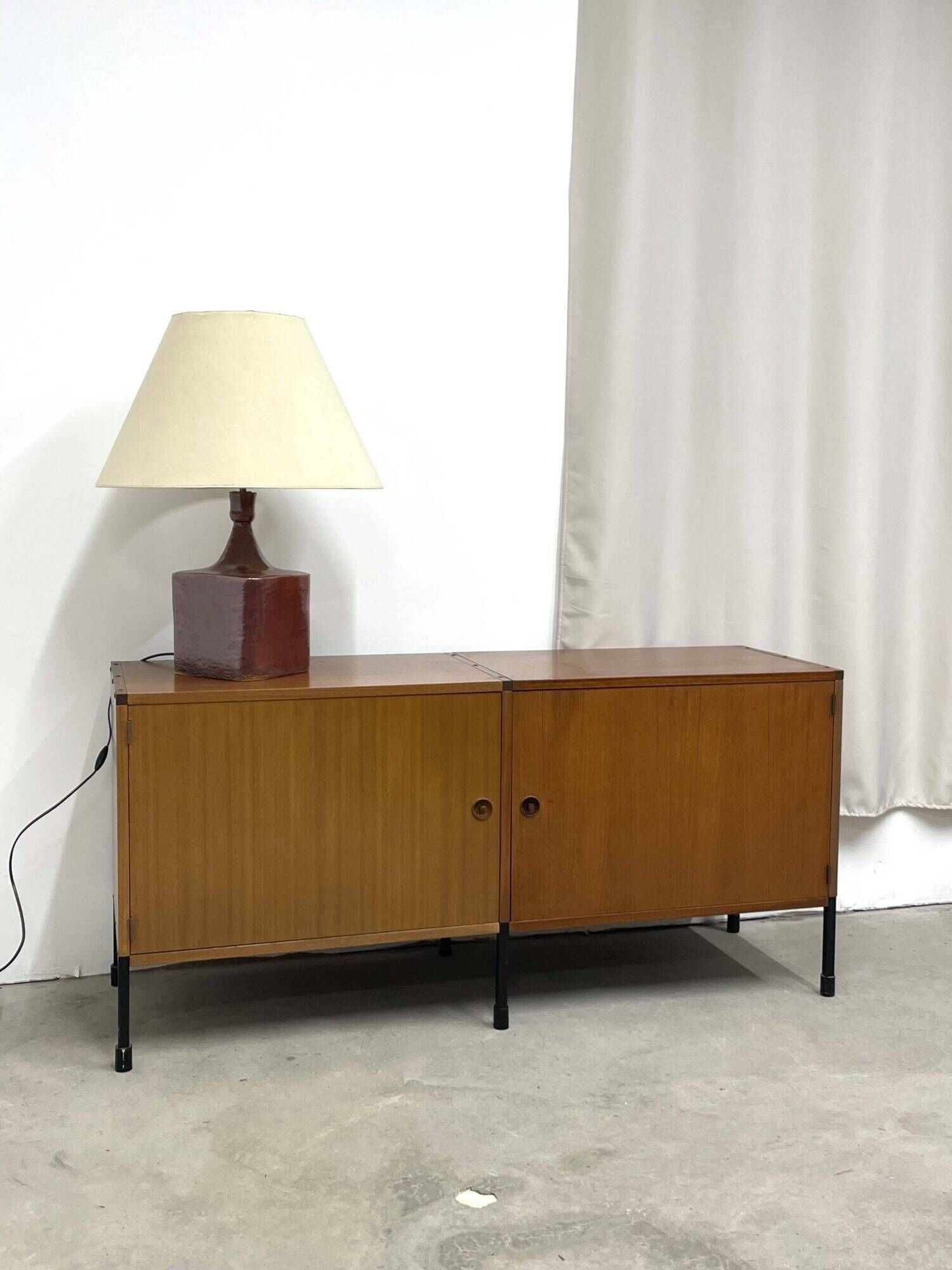 Large ceramic lamp, signed and dated 1979.