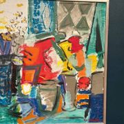 Large Original Swedish Oil on Canvas – “Still Life with Flowers” by Eric With (1916–2000) – Signed – Vintage & Framed – 89×70.5cm