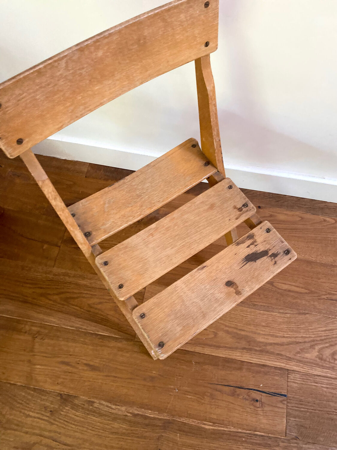 Scandinavian vintage wooden chair for children