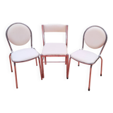 CIVIC Made in France Trio of vintage 1970s Medallion chairs