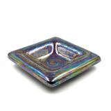 Mid-century modern iridescent ceramic ashtray/ vide poche, Paoli Italy 1970