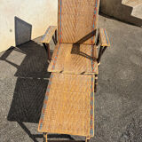 Wicker chaise longue