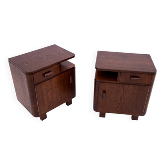 Tables de chevet Art Déco, milieu du XXe siècle, Pologne