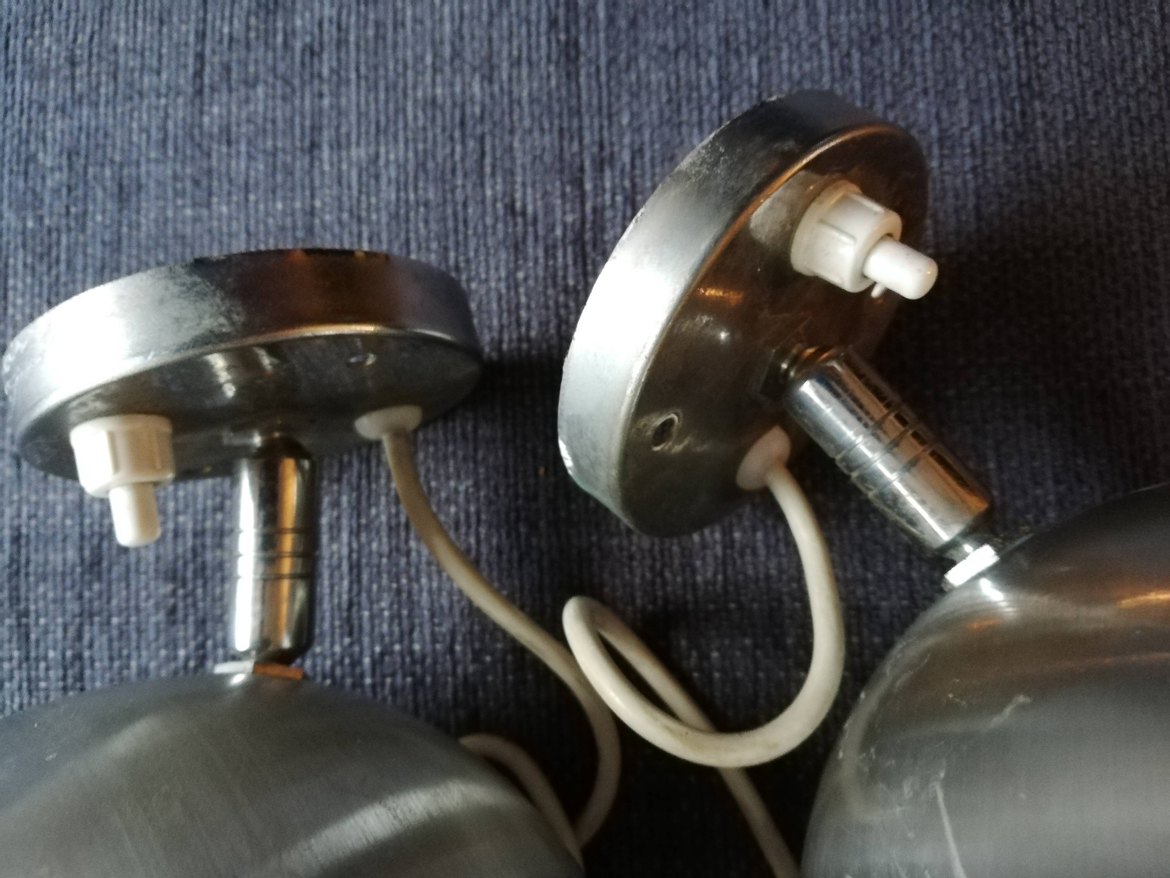 2 appliques lamps spot balls eye ball aluminum Aluminor